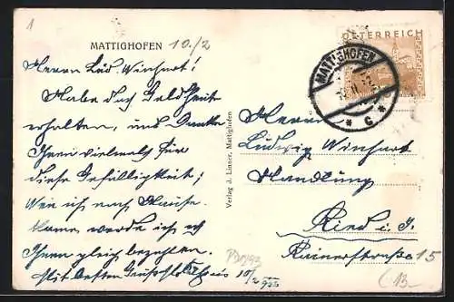 AK Mattighofen, Strassenpartie mit Geschäften