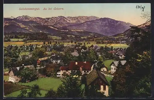 AK Au bei Goisern im Salzkammergut, Gesamtansicht aus der Vogelschau