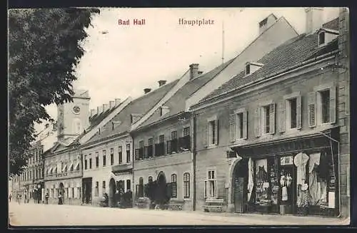 AK Bad Hall, Hauptplatz mit Geschäften