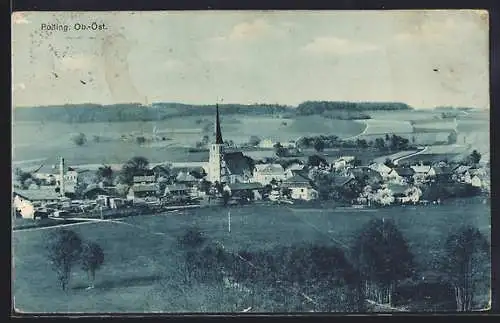AK Polling /Ob.-Öst., Totalansicht von einen Berg aus