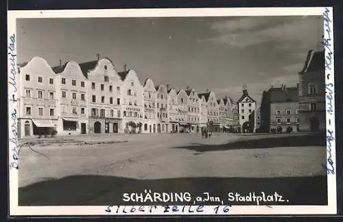 AK Schärding am Inn, Stadtplatz mit Apotheke