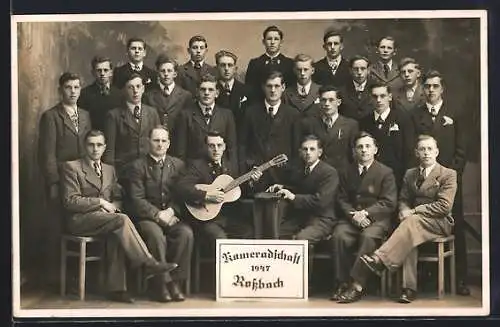 AK Rossbach /O.-Oe., Gruppenfoto der Kameradschaft 1947