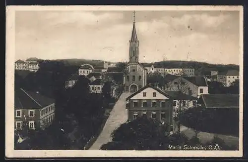 AK Maria Schmolln /O.-Ö., Ortsansicht aus der Vogelschau