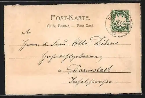 Künstler-AK Dachau, Frauen und Männer in Tracht