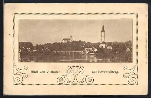 AK Vilshofen, Blick auf Schweiklberg