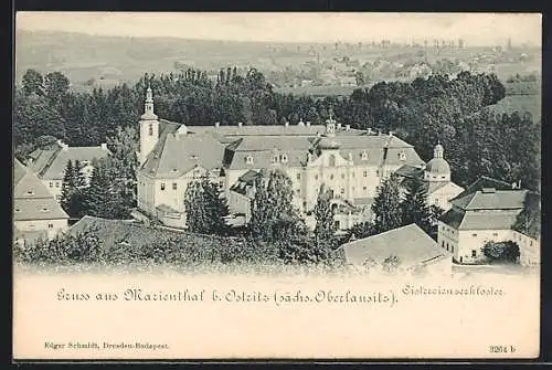 AK Marienthal b. Ostritz, Cisterienzerkloster mit Kirchturm