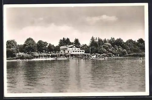 AK Arlaching am Chiemsee, Seegasthof mit eigenem Strandbad, Ruder- und Segelboote