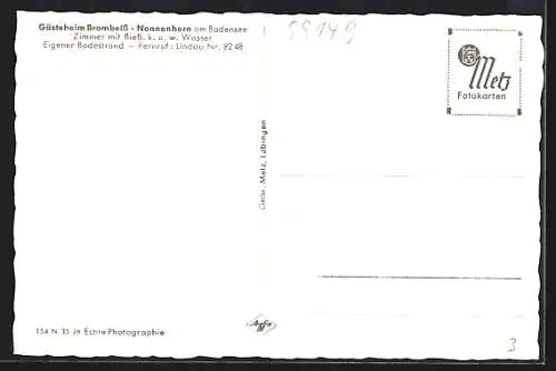 AK Nonnenhorn am Bodensee, Gästeheim Brombeiss