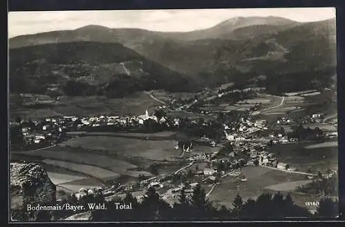 AK Bodenmais /Bayer. Wald, Totalansicht von einen Berg aus