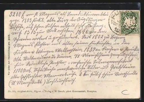 AK Füssen a. Lech, Ortsansicht vom Galgenbichl