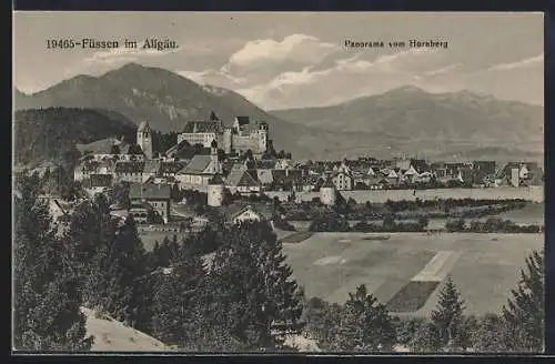 AK Füssen im Allgäu, Panorama vom Hornberg