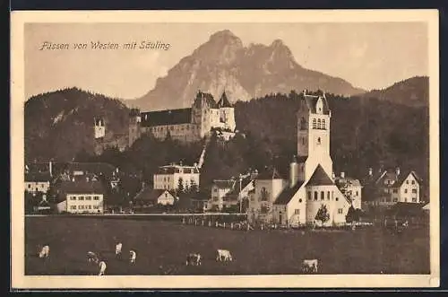 AK Füssen, Füssen von Westen mit Säugling