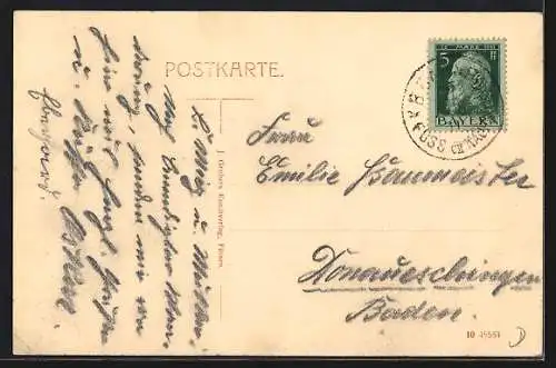 AK Füssen, Füssen von Westen mit Säugling