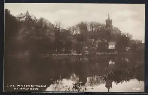 AK Cleve, Partie am Kermisdahl mit Schwanenburg