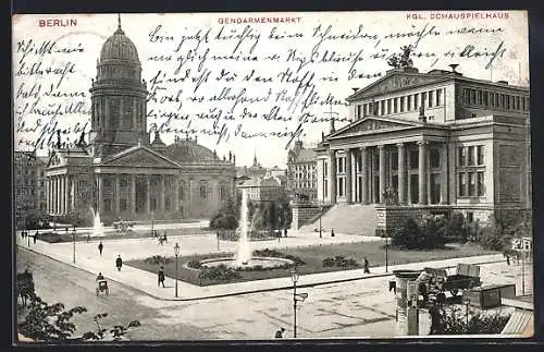 AK Berlin, Gendarmenmarkt mit Kgl. Schauspielhaus