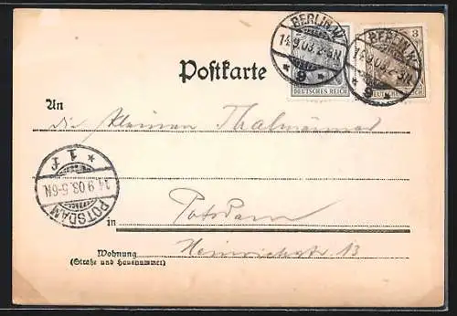 AK Berlin, Nationalgallerie mit Friedrichsbrücke