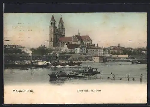 AK Magdeburg, Elbansicht mit Dom