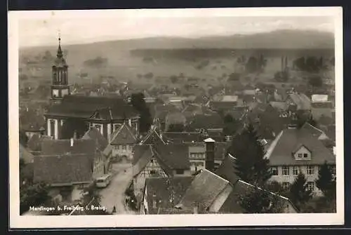 AK Merdingen b. Freiburg, Ortsansicht aus der Vogelschau