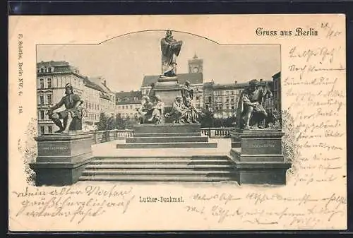 AK Berlin, Luther-Denkmal, Neuer Markt