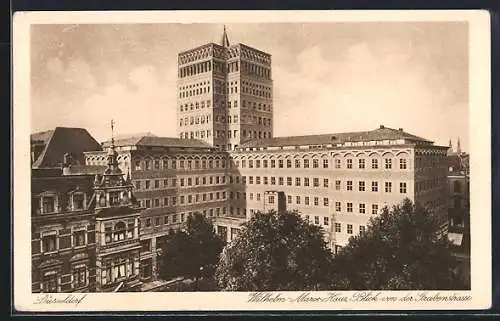 AK Düsseldorf, Wilhelm-Marx-Haus, Blick von der Grabenstrasse