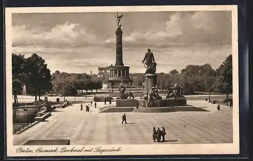 AK Berlin-Tiergarten, Bismarck-Denkmal mit Siegessäule