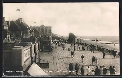 AK Westerland, Während des Strandkonzerts, Photohaus Pförtner