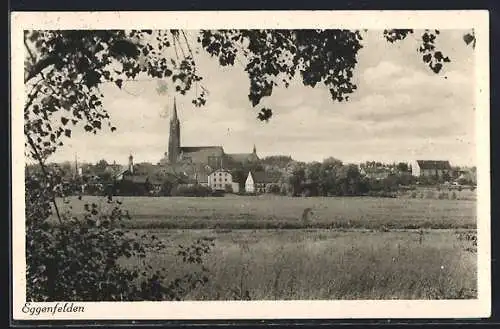 AK Eggenfelden, Ortspartie mit Kirche