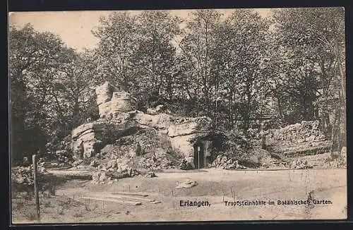 AK Erlangen, Tropfsteinhöhle im Botanischen Garten