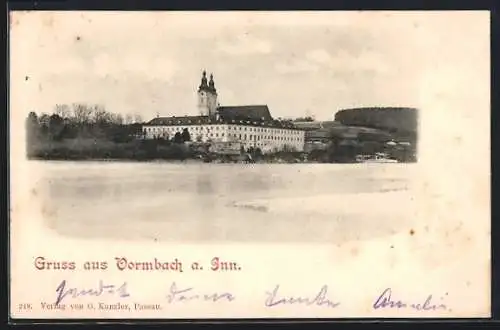 AK Vornbach / Inn, Blick zum Kloster