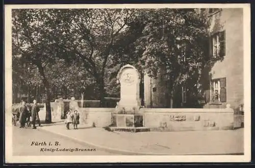 AK Fürth i. B., König-Ludwig-Brunnen