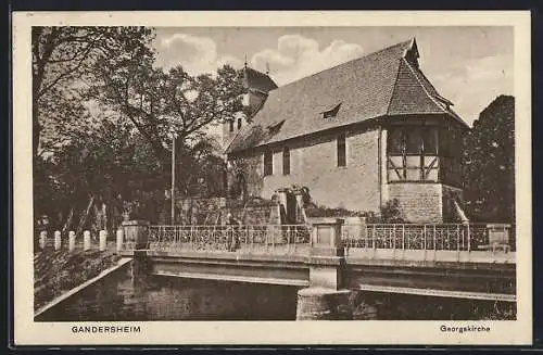 AK Gandersheim, Brücke neben der Georgskirche