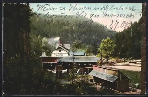 AK Falkenstein i. Loquitzgrund, Schneidmühle und Bayr. Exportierbrauerei Falkenstein