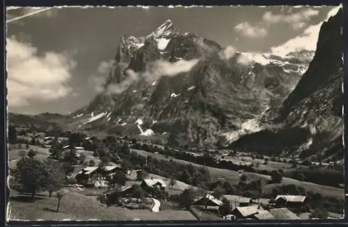 AK Grindelwald, Dorfpartie m. Wetterhorn