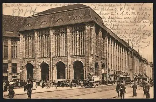 AK Berlin, Kaufhaus A. Wertheim, Leipziger Platz und Strasse