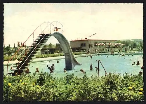 AK Kitzingen am Main, Schwimmbad mit Rutsche