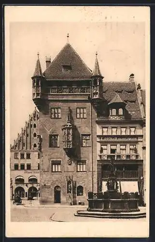 AK Nürnberg, Nassauer Haus mit Brunnen