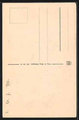 Künstler-AK Lindau i. B., Pulverturm mit Segelboot