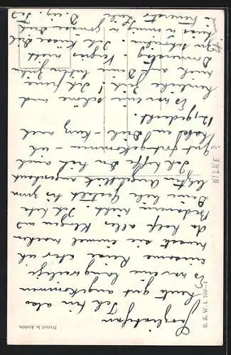 Künstler-AK Brüder Kohn (B.K.W.I) Nr. 760-1: Mann zieht aus der Stadt