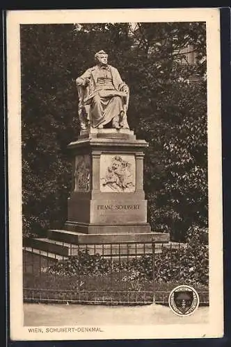 AK Deutscher Schulverein Nr. 204: Wien, am Schubert-Denkmal