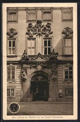 AK Deutscher Schulverein NR 358: Wien, Portal des Ministeriums des Innern am Judenplatz