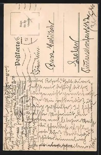 Künstler-AK E.F. Hofecker: Schwaz, Die Frundsburg, Deutscher Schulverein