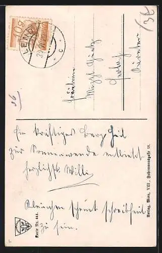 AK Deutscher Schulverein NR: 444, Mit der Fiedel auf dem Nacken, Musikant