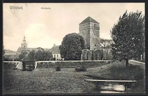 AK Wittstock, Ortsansicht mit dem Amtsturm