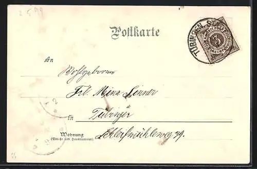 AK Tübingen, Lichtenstein, Rathaus, Hohenzollern