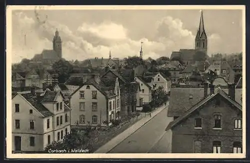 AK Corbach i. Waldeck, Panoramablick mit der Kirche