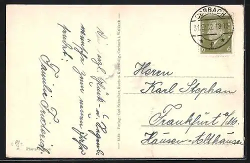 AK Corbach i. Waldeck, Panoramablick mit der Kirche