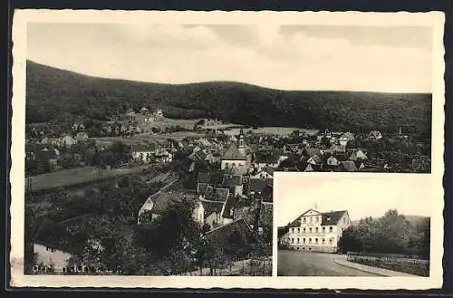 AK Lorsbach i. T., Pension und Restaurant zur Nassauer Schweiz v. Hch. Rothenbächer, Totalansicht