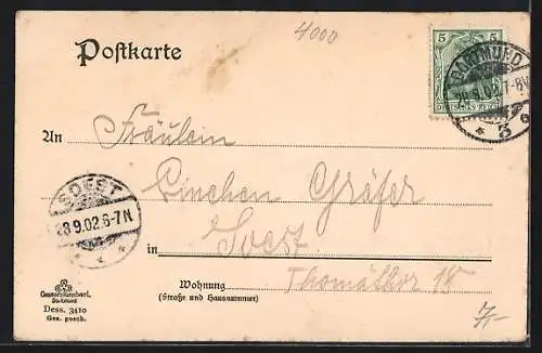 AK Düsseldorf, Industrie- und Gewerbe-Ausstellung 1909, Festplatz mit Besuchern