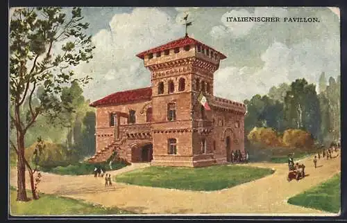 AK Wien, 1.Internationale Jagd-Ausstellung 1910, Italienisches Dörfchen