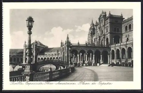 AK Sevilla, Exposición Ibero-Americana, Plaza de Espana